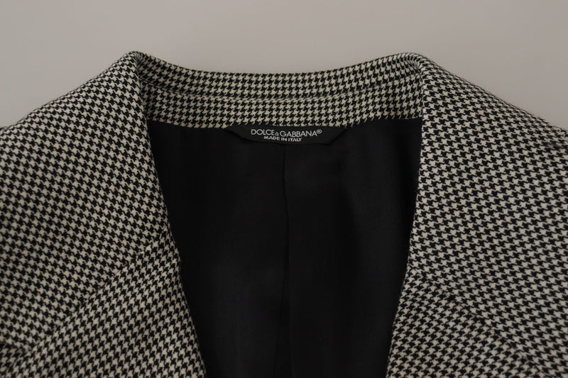 Gray Checkered Single Breasted Jacket Blazer