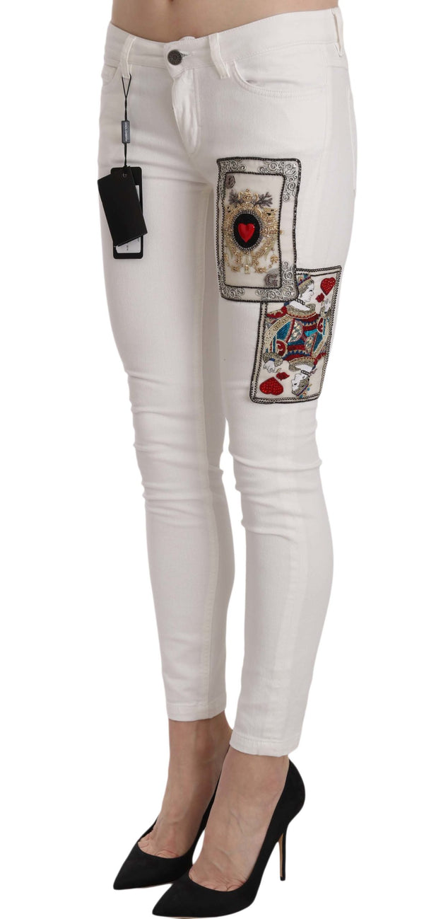 Queen Of Hearts Crystal Skinny Jeans