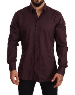 Purple Cotton Blend Formal Dress Shirt