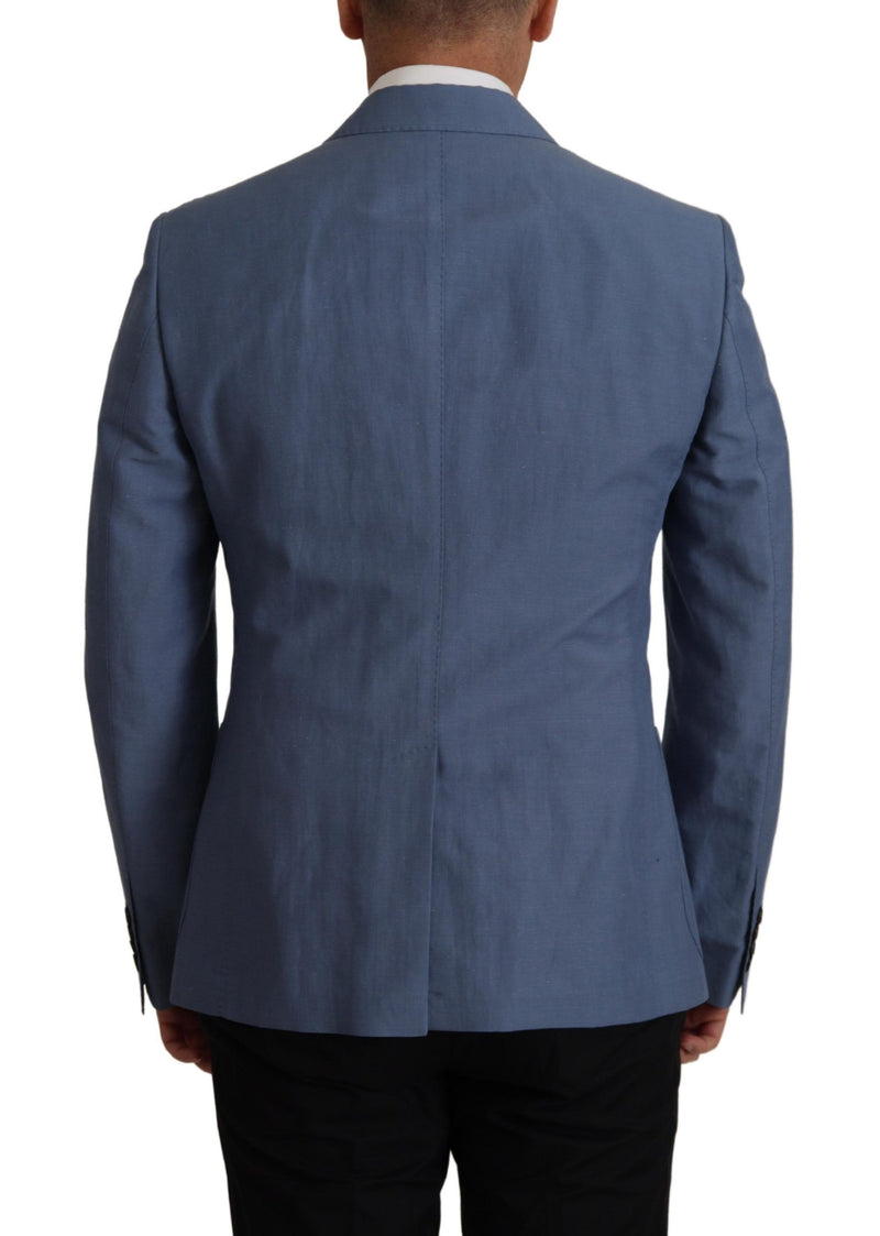 Blue Single Breasted Logo Blazer Jacket