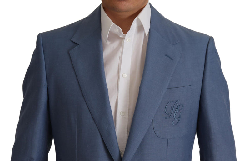 Blue Single Breasted Logo Blazer Jacket