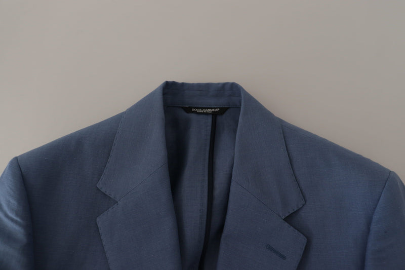 Blue Single Breasted Logo Blazer Jacket