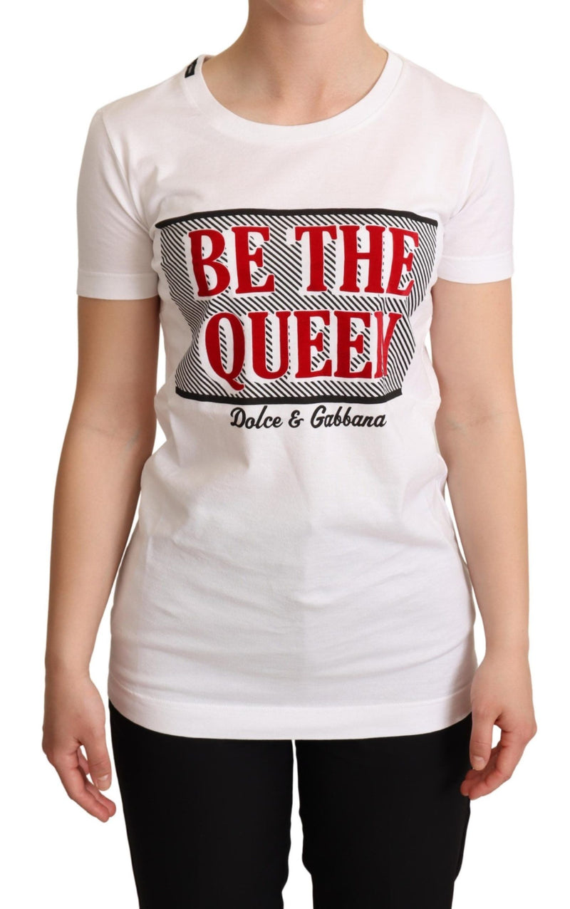 White Crewneck BE THE QUEEN Top T-shirt