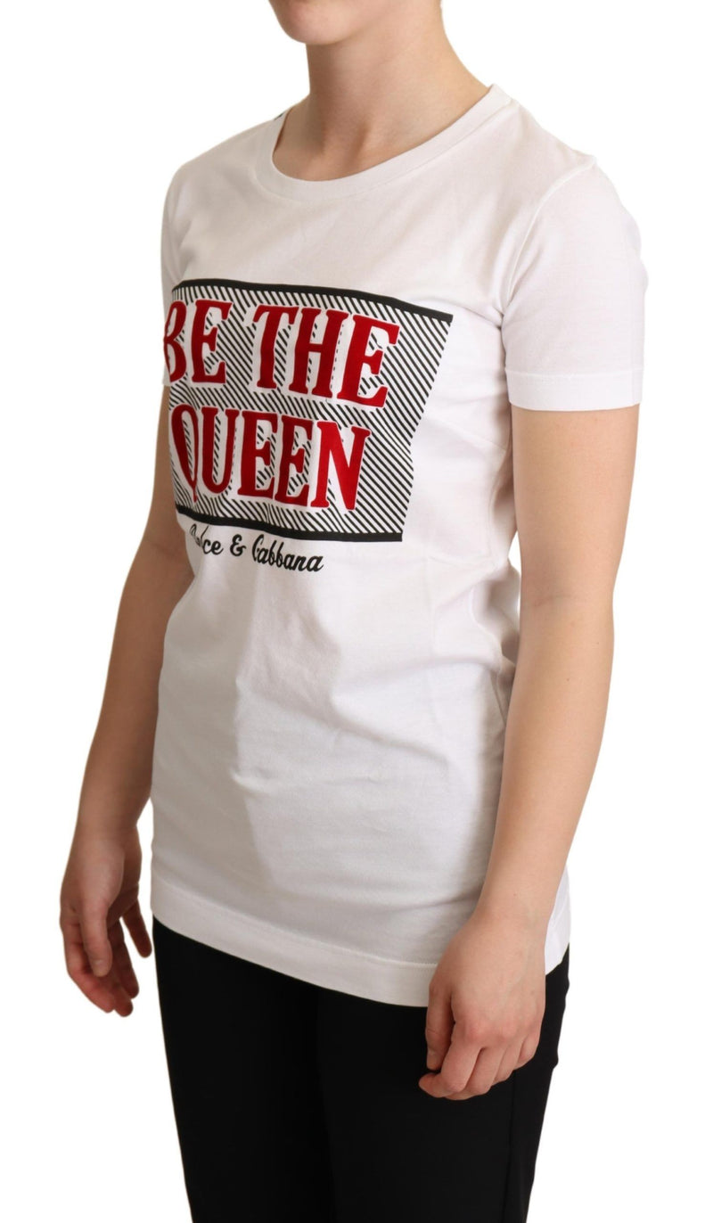 White Crewneck BE THE QUEEN Top T-shirt