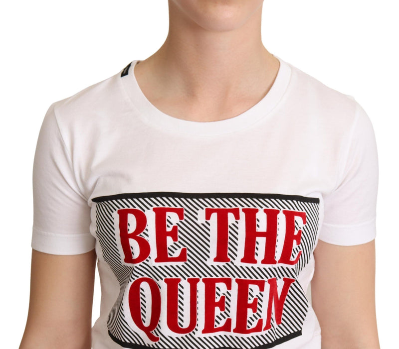 White Crewneck BE THE QUEEN Top T-shirt