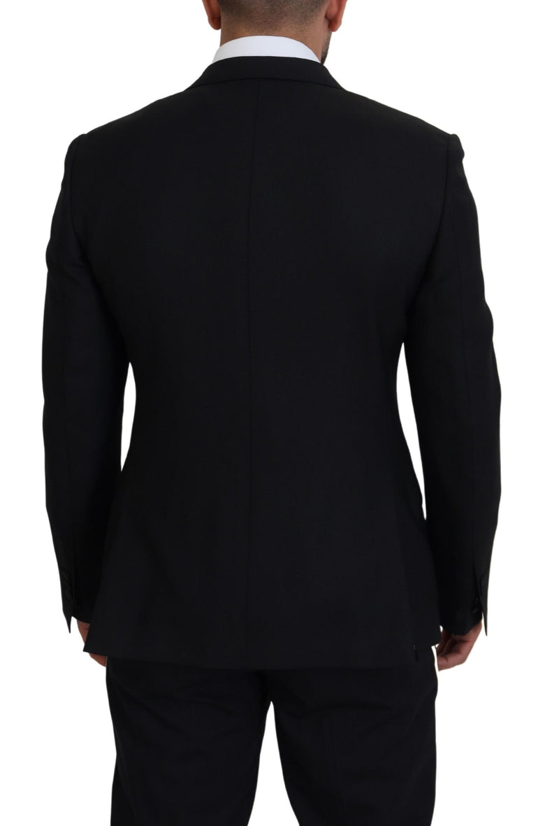 Black Wool Stretch Slim Fit Jacket  Blazer