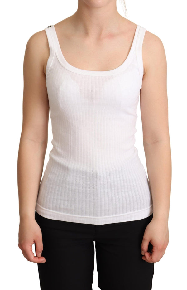 White Cotton Top Canotta Tank Top T-shirt