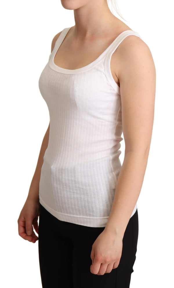 White Cotton Top Canotta Tank Top T-shirt