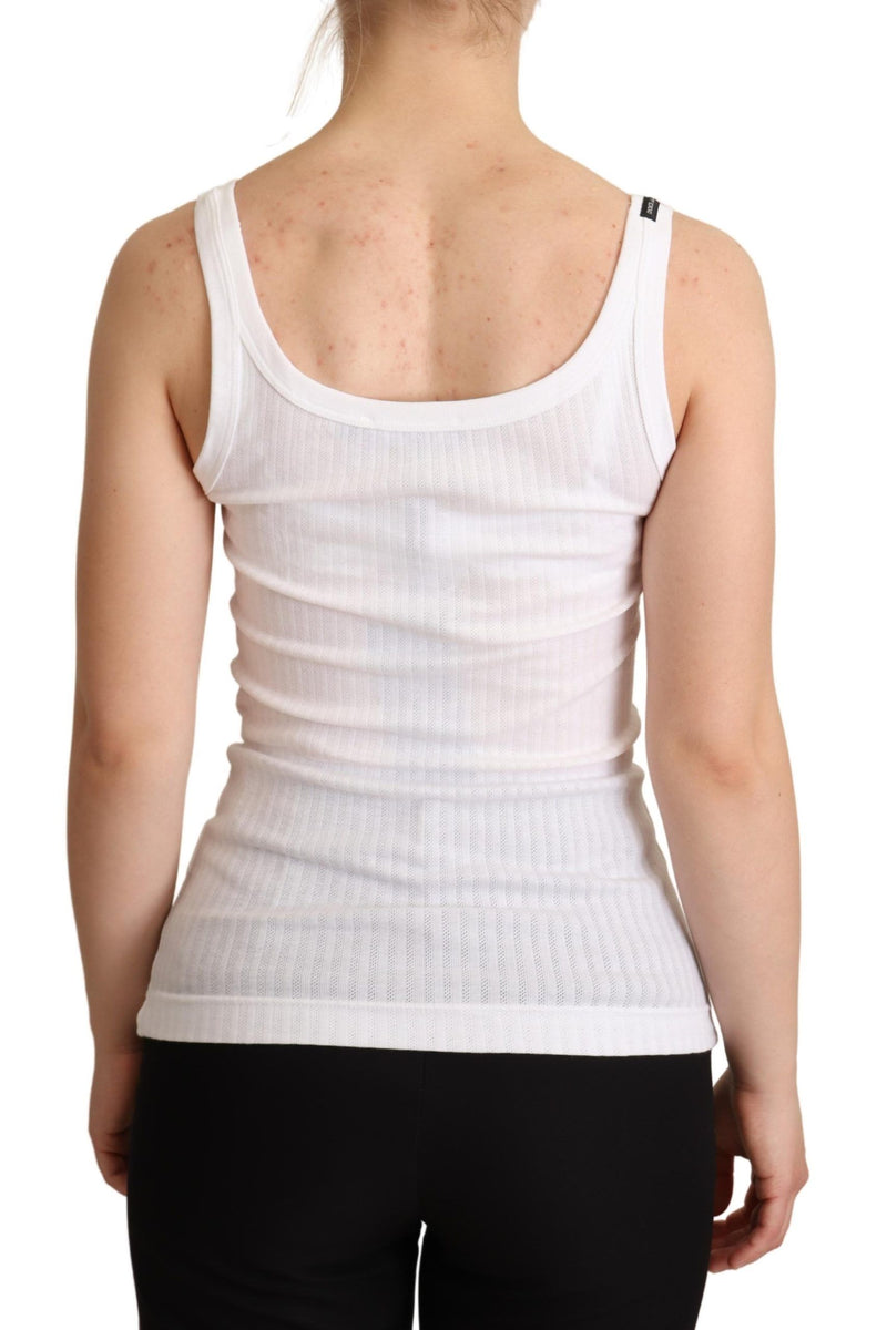 White Cotton Top Canotta Tank Top T-shirt