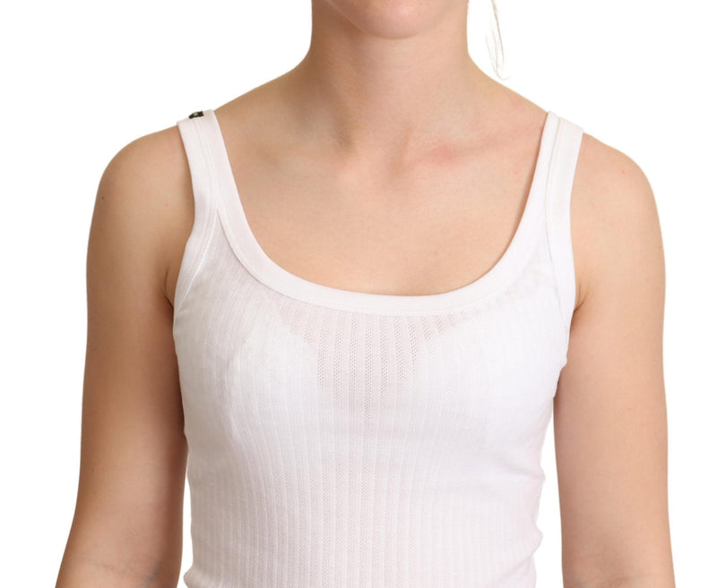 White Cotton Top Canotta Tank Top T-shirt