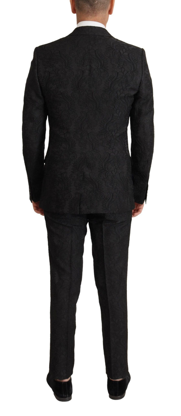 Black Brocade Formal 2 Piece MARTINI Suit