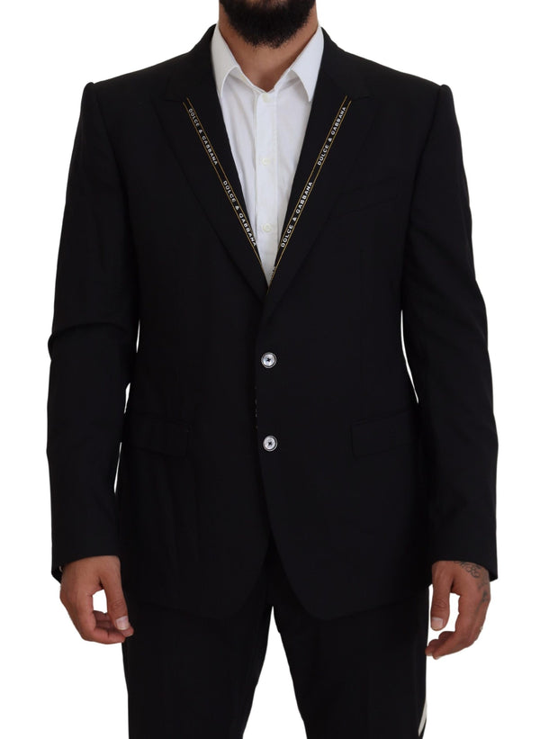 Black Wool Stretch Slim Fit Jacket Blazer