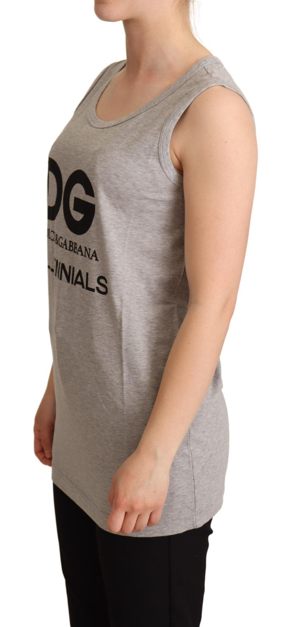 Gray Cotton MILLENNIALS Tank Top T-shirt