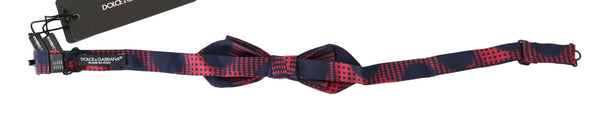 Red Checkered 100% Silk Adjustable Men Neck Bow Tie