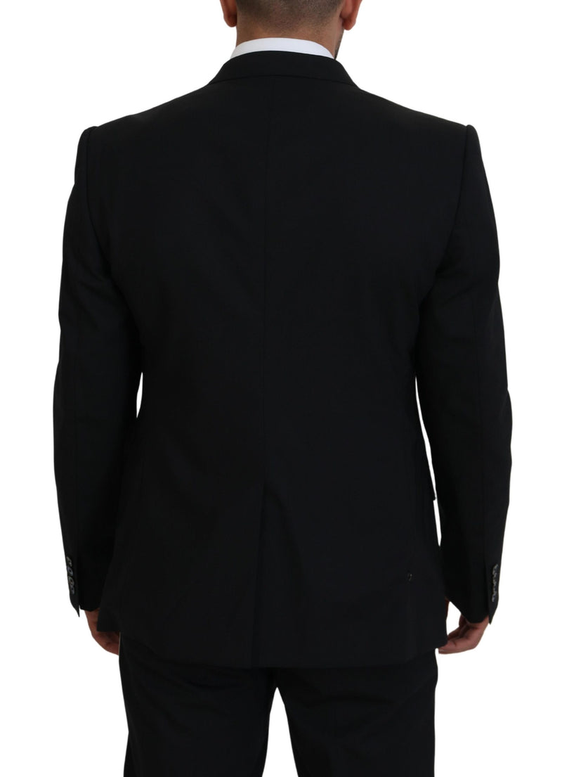 Black Wool Stretch Slim Fit Jacket Blazer