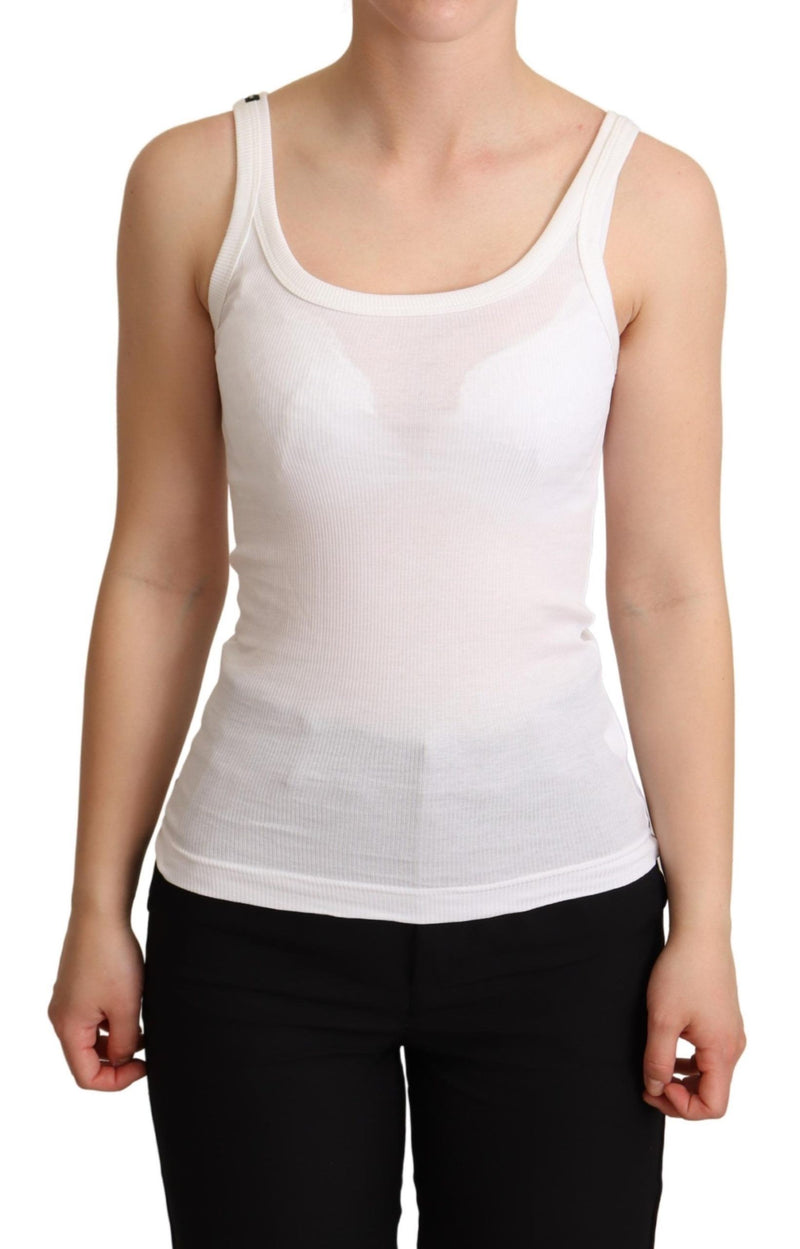 White Cotton Top Canotta Tank Top  T-shirt