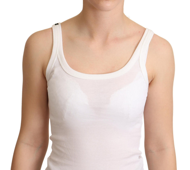 White Cotton Top Canotta Tank Top  T-shirt