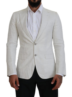 White Linen Slim Fit Jacket Blazer