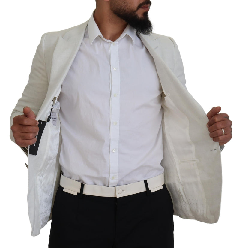 White Linen Slim Fit Jacket Blazer