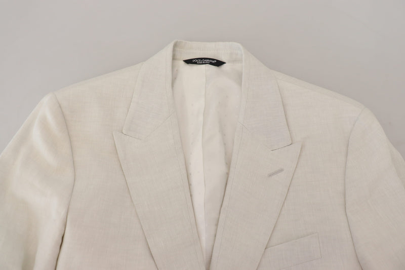 White Linen Slim Fit Jacket Blazer