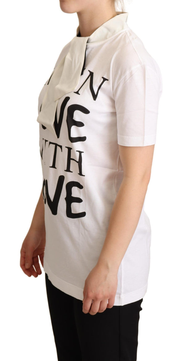 White Cotton Silk I'm In Love Top T-shirt