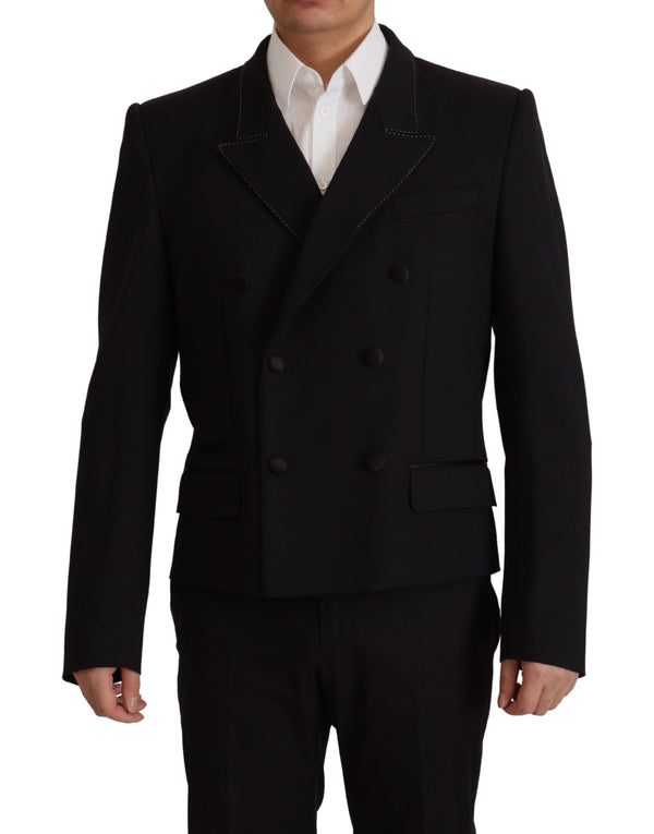 Black Double Breasted Coat Blazer Jacket