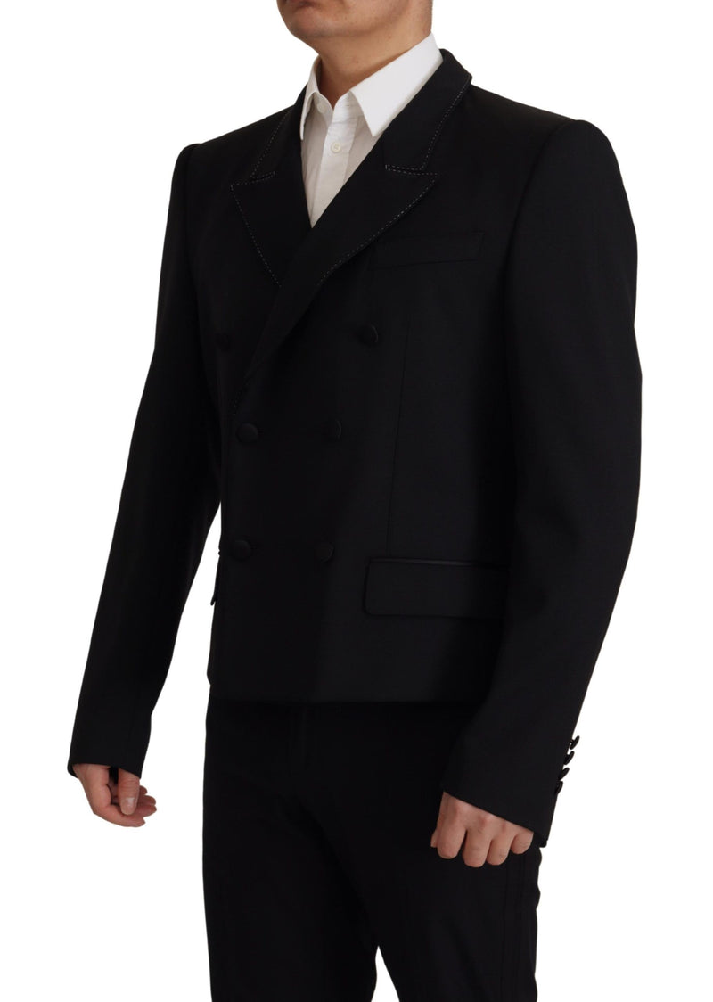 Black Double Breasted Coat Blazer Jacket