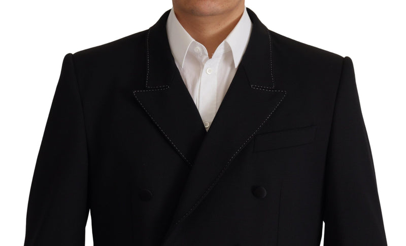 Black Double Breasted Coat Blazer Jacket