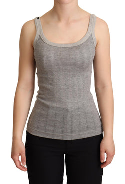 Gray Cotton Modal Canotta Tank Top T-shirt