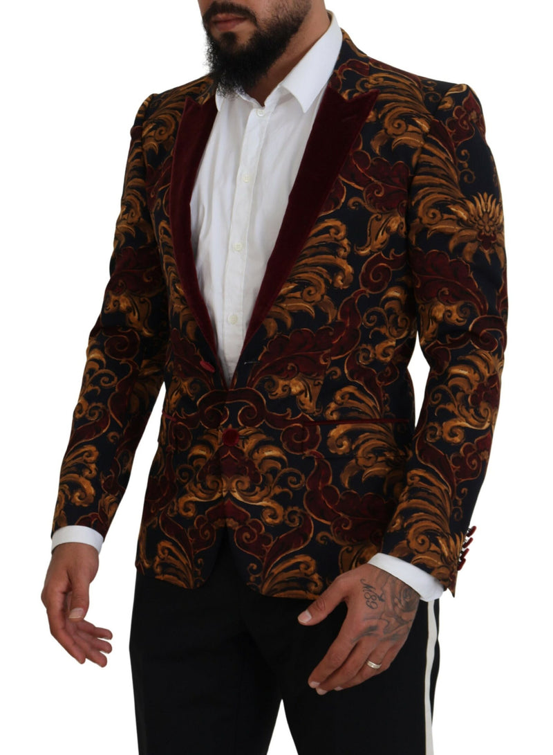 Multicolor Floral Single Breasted Martini Blazer