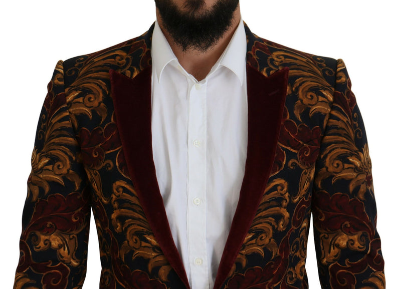 Multicolor Floral Single Breasted Martini Blazer