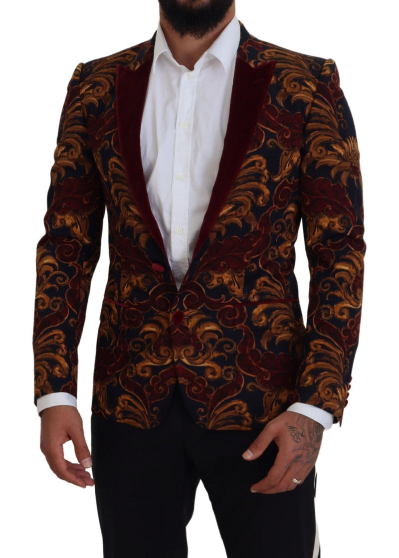 Multicolor Floral Single Breasted Martini Blazer