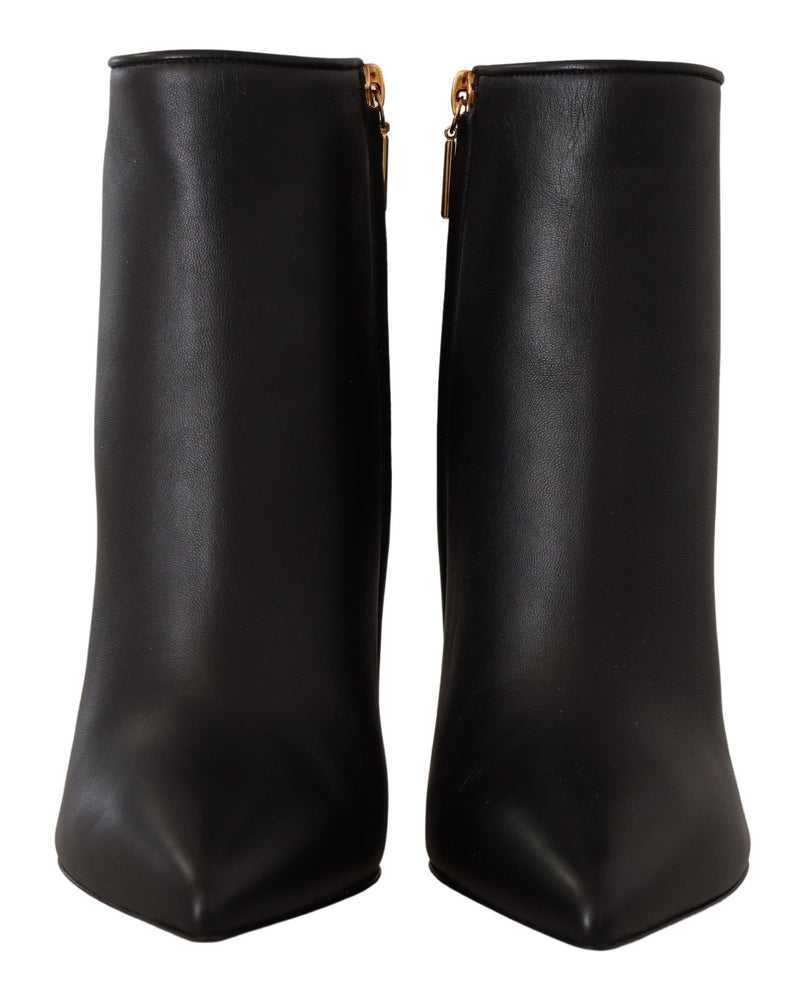 Black Leather Devotion DG Logo Heels Boots