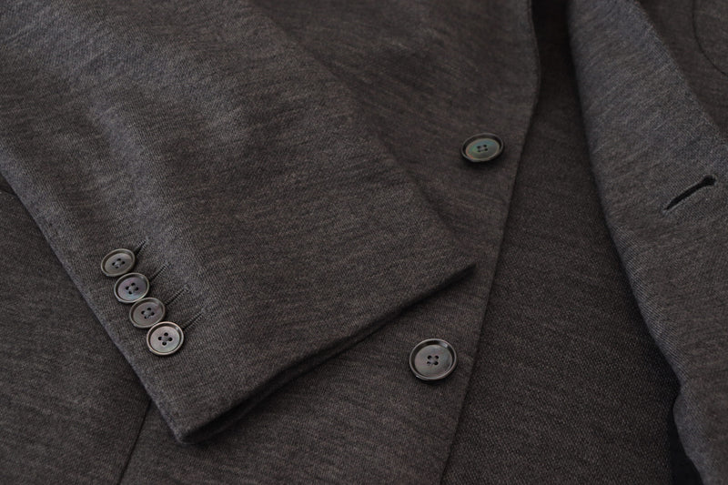 Gray Wool Stretch Slim Fit Jacket Blazer