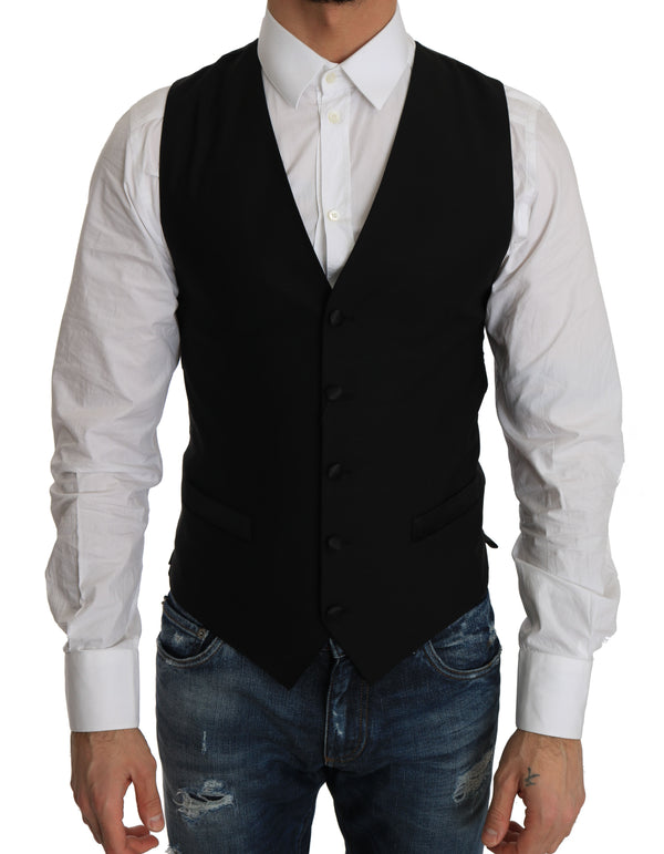 Black Wool Dress Waistcoat