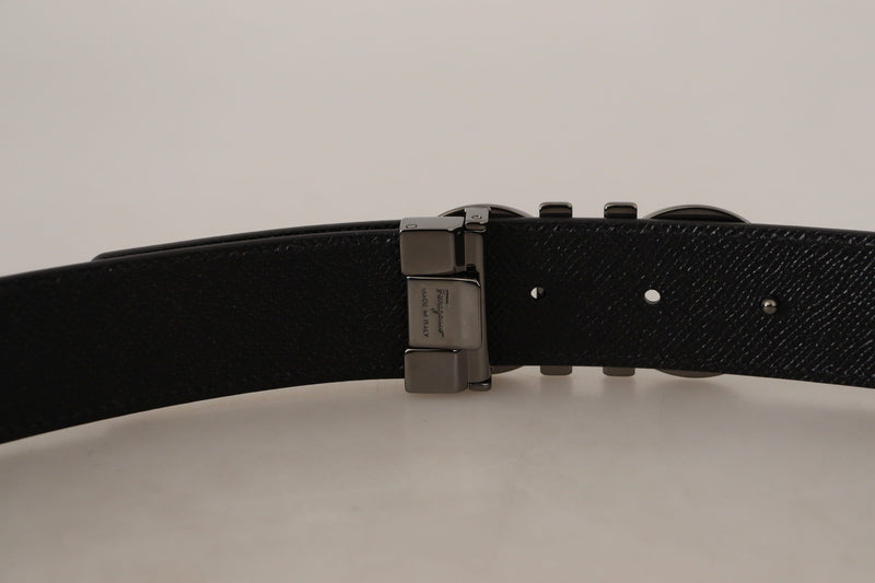 Dark Brown and Black Calf Leather Reversible Belt