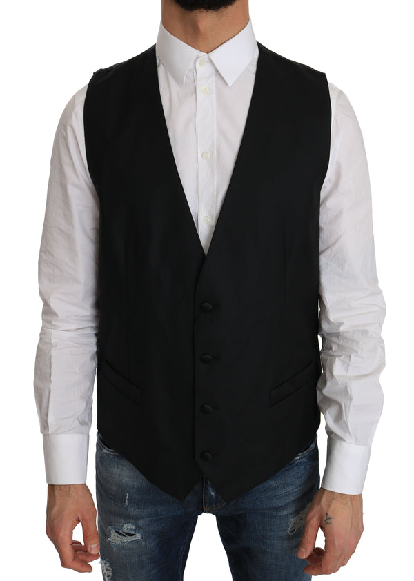 Black Wool Dress Waistcoat