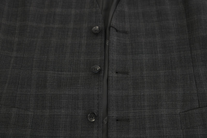 Gray Wool STAFF Checkered Stretch Vest