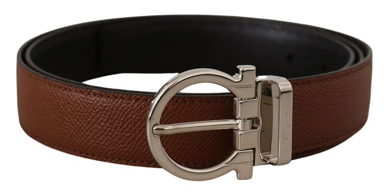 Radica Brown and Black Calf Leather Reversible Belt