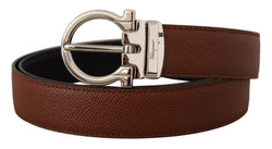 Radica Brown and Black Calf Leather Reversible Belt