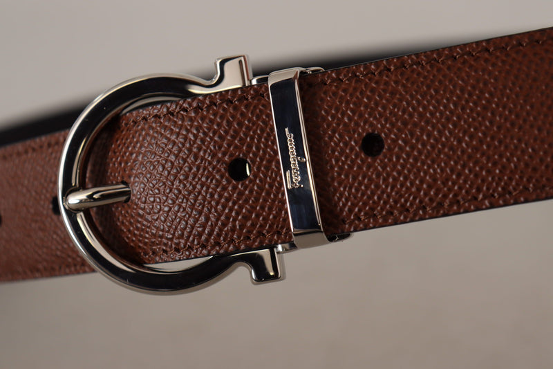 Radica Brown and Black Calf Leather Reversible Belt