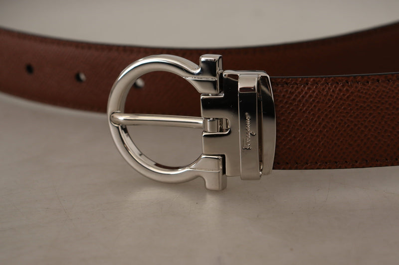 Radica Brown and Black Calf Leather Reversible Belt