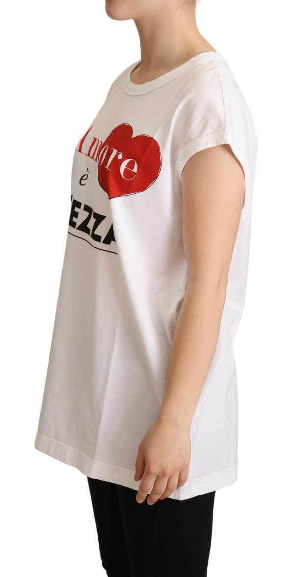 White L'AMORE Cotton Tank Top T-shirt