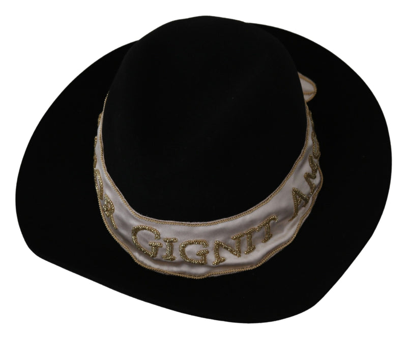 Black Lapin Amor Gignit Wide Brim Fedora Hat