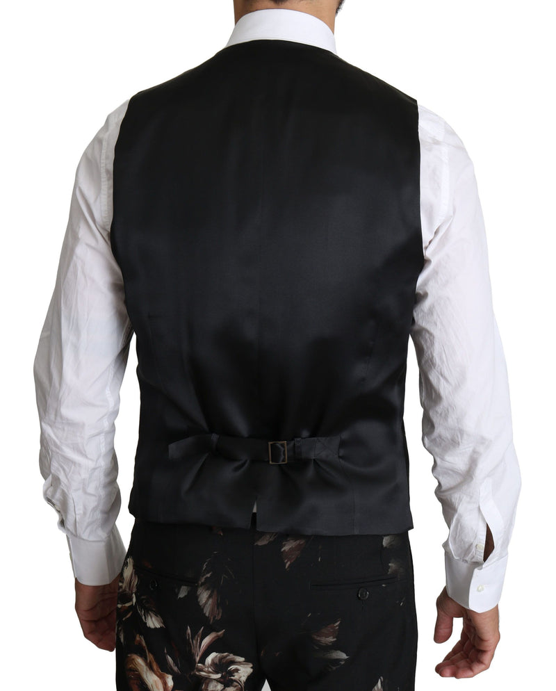 Black Floral Slim 3 Piece MARTINI Suit