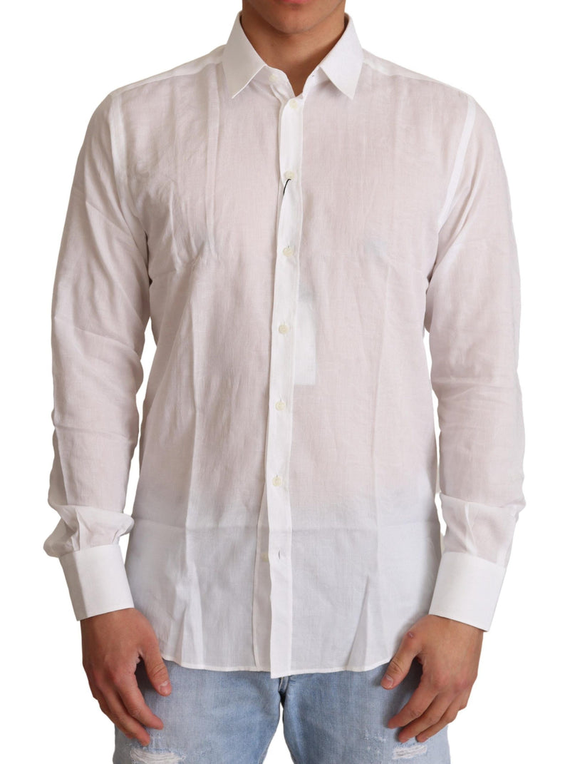 White Cotton Slim Fit Mens MARTINI Shirt