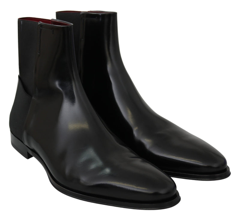 Black Leather Chelsea Mens Boots