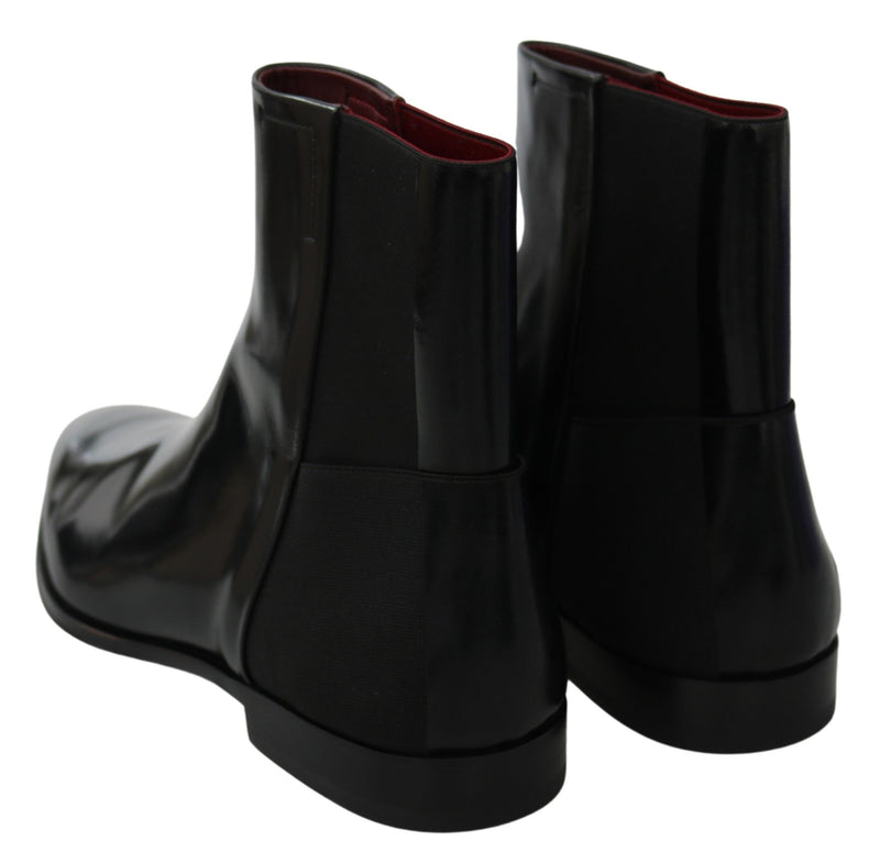 Black Leather Chelsea Mens Boots