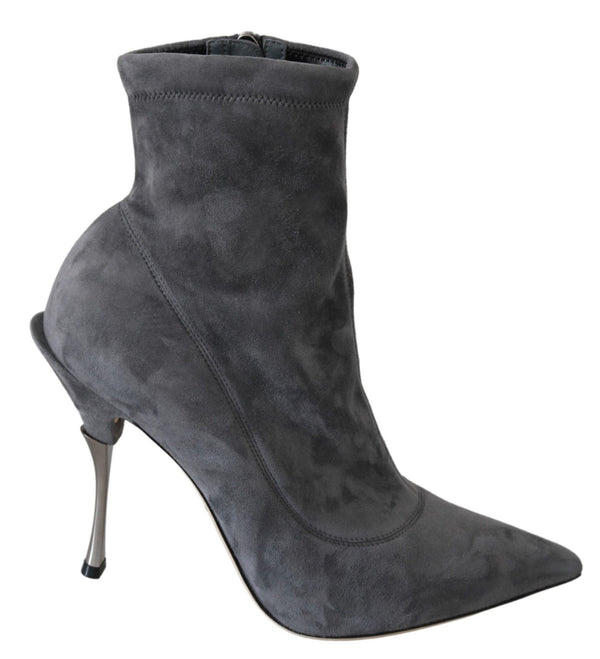 Gray Suede Pumps Heels Booties Shoes