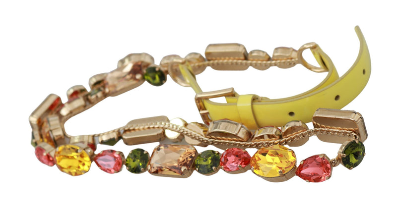 Yellow Gold Multicolor Crystals Waist Belt